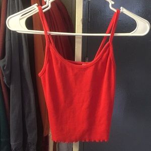 Pacsun Basics Red Tank Crop Top